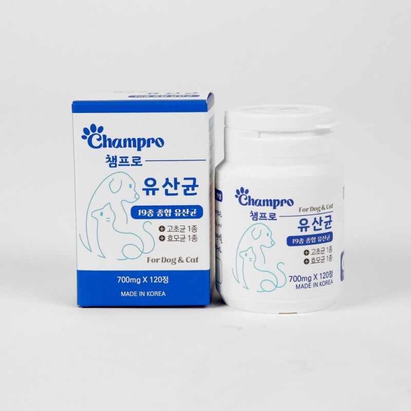 강원더몰,(라이브특가)챔프로 강아지, 고양이 유산균 장건강 정제형태 2개월분 120정 84g