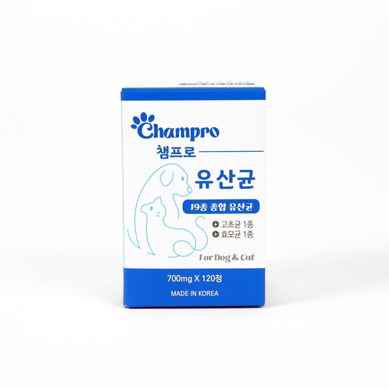 강원더몰,(라이브특가)챔프로 강아지, 고양이 유산균 장건강 정제형태 2개월분 120정 84g
